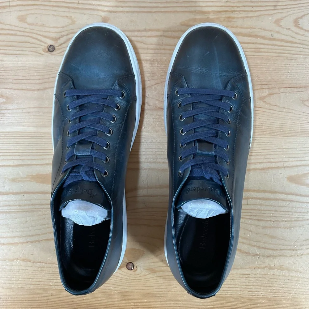 Belvedere Studio James Sneakers Size Men’s 10.5 D Blue White Leather